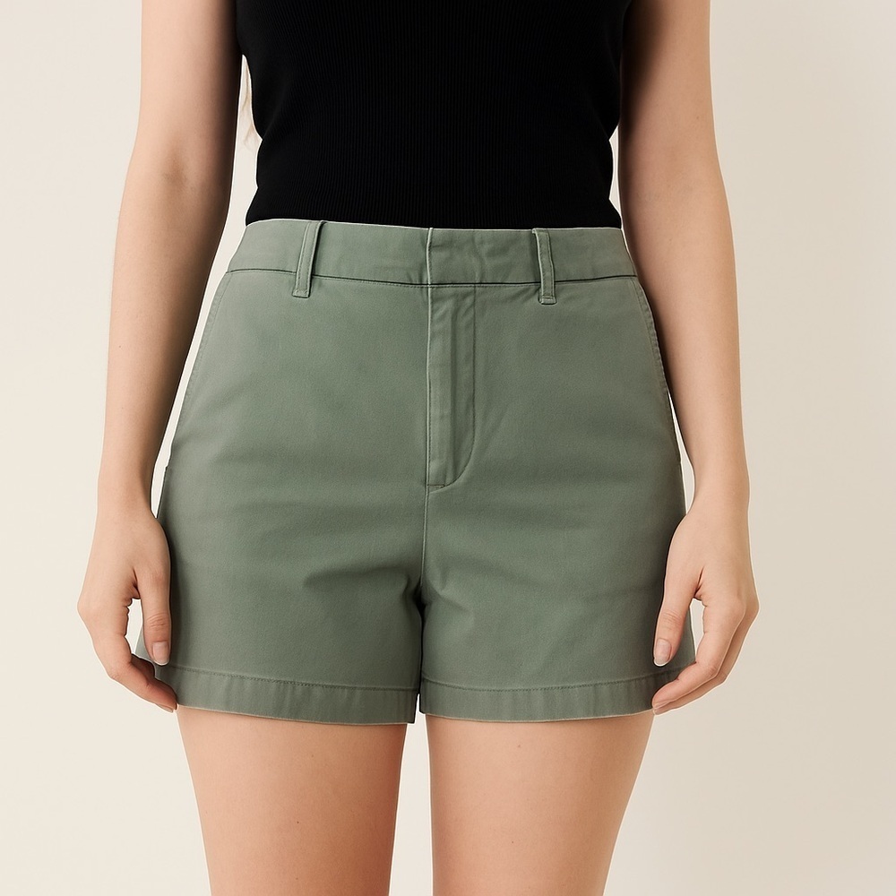 Anne Klein Olive Green Chino Shorts